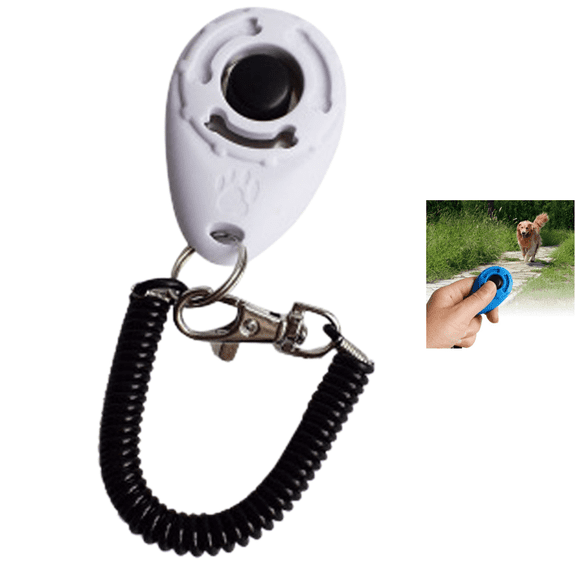 1 Pcs Pet Training Clicker with Coiled Wrist Strap, Dog Behavior Training Click Trainer Aid for Puppy Obedience Training