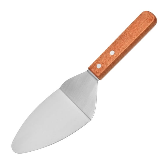 1 Pcs Pie Server, Pizza Server, Stainless Steel Spatula with Wooden Handle, Triangle Design Cake Cheese Pizza Shovel for Cake and Pie Cutting Essential Cooking Tool