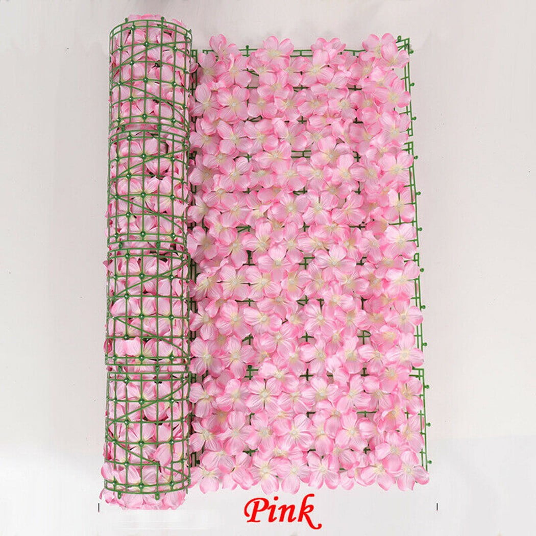 1 Pcs Pink 39.37x19.68 inch Artificial Cherry Blossom Leaf Panels Faux ...