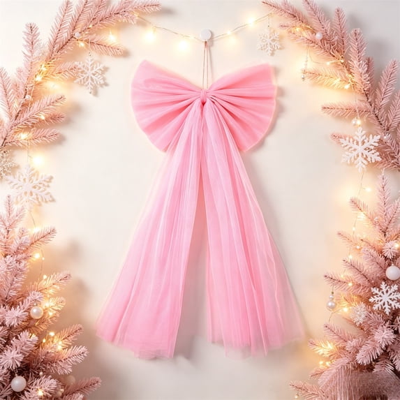 1 Pcs Pink Large Bow Party Decorations 13.4 x 28.7 Inch Giant Ribbon Bow Hanging Wall Decor Wrapping DIY Craft for Birthday Valentines Day Wedding Baby Shower Room Wall Backdrop Party