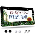 thumbnail image 1 of 1 Pcs Pink Leopard Print License Plate Frame, License Plate Cover for Car Decorative Parts, Aluminum License Plate Bracket Holder Rust-Proof for US Standard Car, 1 of 8