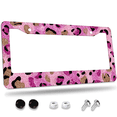 thumbnail image 1 of 1 Pcs Pink Leopard Print License Plate Frame, License Plate Cover for Car Decorative Parts, Aluminum License Plate Bracket Holder Rust-Proof Weather-Proof for US Standard Car, 1 of 9