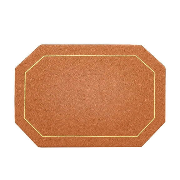 1 Pcs Placemats for Dining Table,Pu Leather Table Mat,Non-Slip, Heat Resistant Oval Leather Placemat , Waterproof Table Mats Easy To Clean for Kitchen Dining Room Coffee Office Table,(Brown)