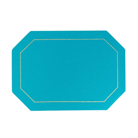 1 Pcs Placemats for Dining Table,Pu Leather Table Mat,Non-Slip, Heat Resistant Oval Leather Placemat , Waterproof Table Mats Easy To Clean for Kitchen Dining Room Coffee Office Table,(Green)