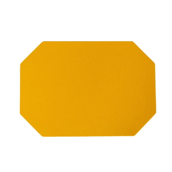 1 Pcs Placemats for Dining Table,Pu Leather Table Mat,Non-Slip, Heat Resistant Oval Leather Placemat , Waterproof Table Mats Easy To Clean for Kitchen Dining Room Coffee Office Table,(Yellow)