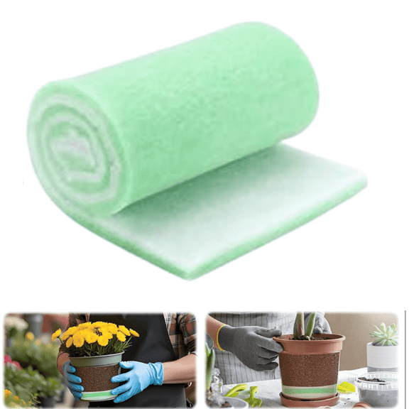 1 Pcs Planter Drainage Material, Pots Filler Insert, 47.2 x 11.8 Inch Plant Pot Filter Pad Plant Pot Filler Planters Filtration Media Cut to Fit Many Planters
