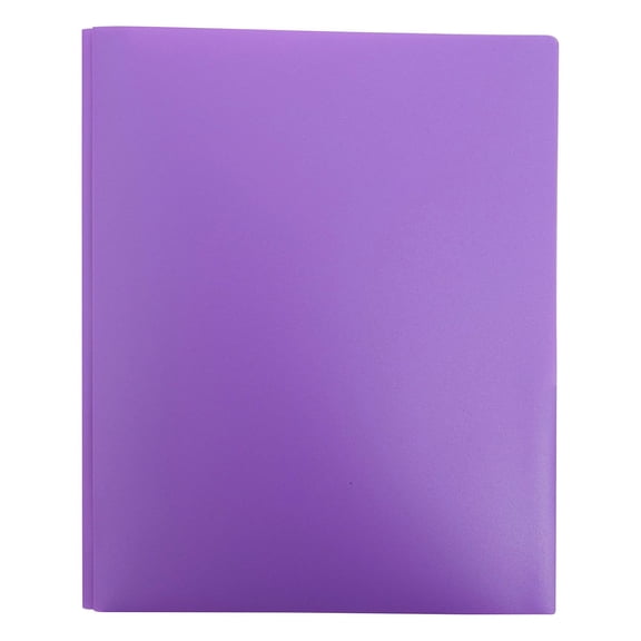1 Pcs Plastic 2-Pocket Prong Folders,Project Folders with 2 Pockets,Poly File Folders for Office Home,Plastic Pocket Folders with Pockets and Prong,3-Clasp Folders with Fasteners,Purple