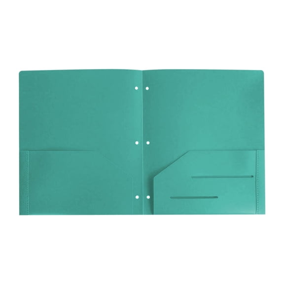 1 Pcs Plastic 3-Hole Punch Folders with 2 Pockets,Plastic Folders with Pockets 3 Hole Punched,Heavy-Duty Binder Folder,Poly Two-Pocket Folder,Letter Size Document Organizer for Office,(Green)