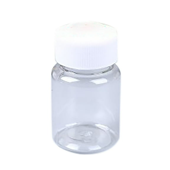 1 Pcs Plastic Clear Bottles, Empty Container with White Screw Cap Solid Powder Case Refillable Storage Holder Sample Jar for Dispense Different Items