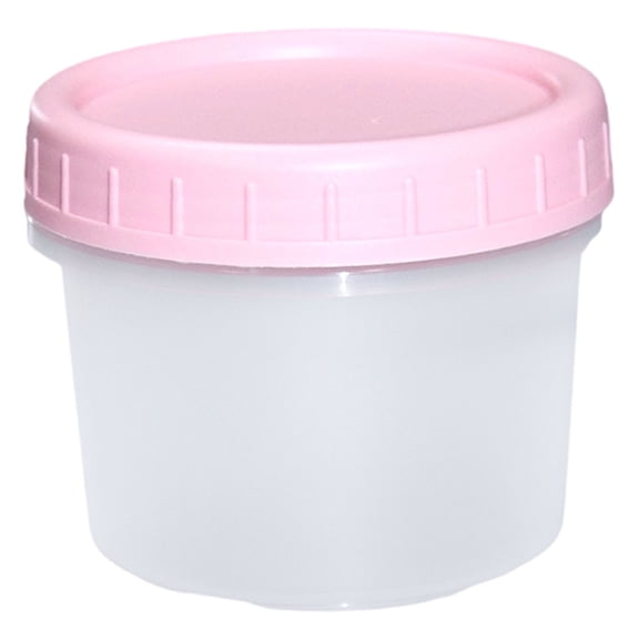 1 Pcs Plastic Containers With Lids,Food Storage Containers,Reusable Freezer Storage Containers,Small Containers With Lids,Plastic Jars For Snack,Salad Dressing Container,Puree Containers,Pink