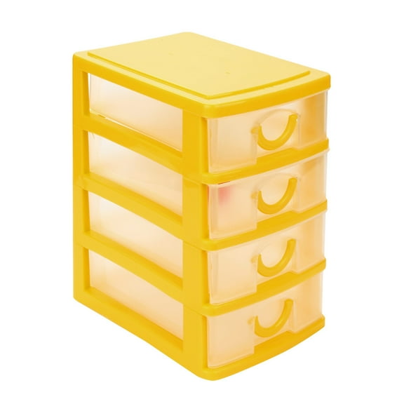 1 Pcs Plastic Drawers Organizer Mini Organizer Box Stackable Plastic Drawer Storage Containers Clear Storage Units for Desktop Classroom Craft,(2/3/4/5 layers)