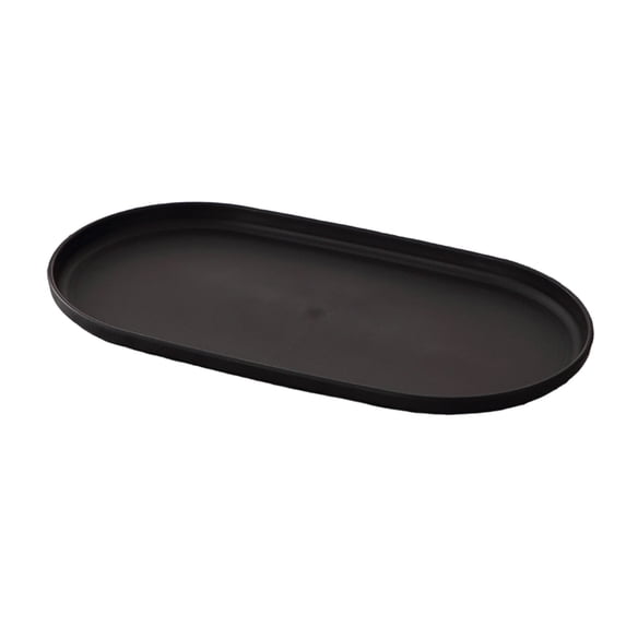 1 Pcs Plastic Fast Food Serving Trays,Oval Reusable Restaurant Serving Trays,Plastic Serving Platters and Trays,Serving Trays for Kitchen Restaurant Coffee Fruit Burger Lunch Dessert,Black