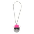 thumbnail image 1 of Unique Bargains 1 Pcs Plastic Faux Rhinestones Cowboy Hat Car Rear View Mirror Pendant Accessories Car Hanging Ornament Pink, 1 of 6