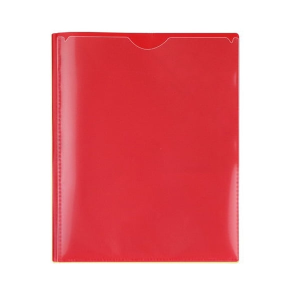 1 Pcs Plastic Folder with Clear Front Pocket and 3 Prong, 2 Pocket Folder, Plastic Folders with 2 Card Slot Pocket Folders with Prongs for School&Office(Red)