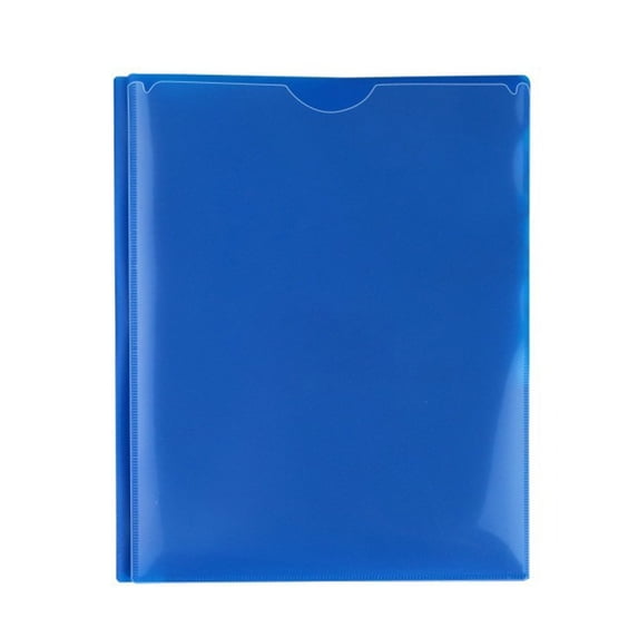 1 Pcs Plastic Folder with Clear Front Pocket and 3 Prong, Assorted Colors, 2 Pocket Folder, Plastic Folders with 2 Card Slot Pocket Folders with Prongs for School&Office(Blue)