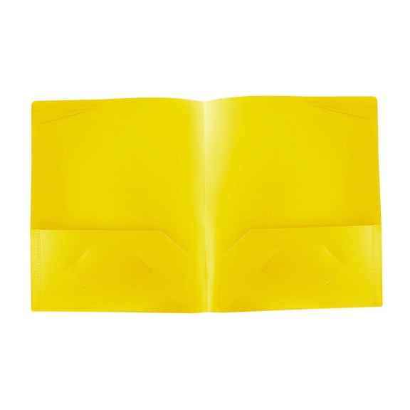 1 Pcs Plastic Folders with Pockets and Card Holder,Heavy-Duty Plastic Folders with 2 Pockets,Water-Proof File Folders,2-Pocket File Folders for Office Document Presentations Reports,(Yellow)