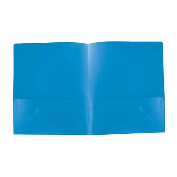 1 Pcs Plastic Folders with Pockets,Two-Pocket Folder,Heavy-Duty Pocket Folders with Business Card Holder,2-Pocket Plastic Folders,2-Pocket File Folders Letter Size,Project Folders for Office,(Blue)