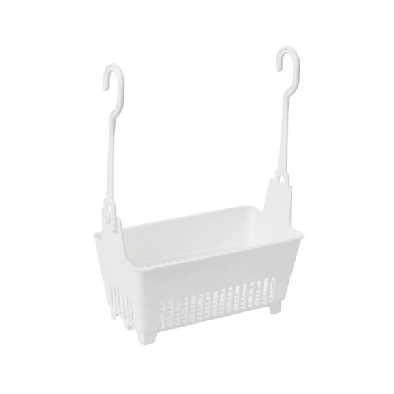 1 Pcs Plastic Hanging Baskets For Shower,Cabinet Door Basket With Hook,Hanging Storage Drain Basket,Small Bathroom Organizer With Hook Draining Holes,Multifunctional Storage Basket,8.66x4.72x11.81 in