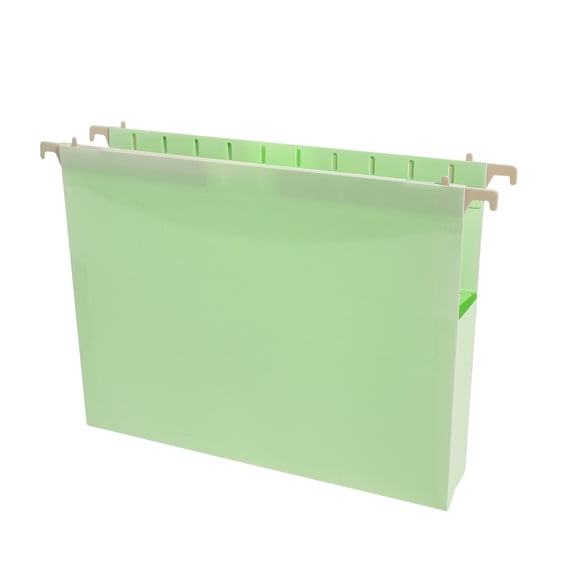 1 Pcs Plastic Hanging File Folders,2 Inch Expanding Pocket,Heavy-Duty Expanding Hanging File Folders,Letter Size File Folders Hanging,Accordion Pockets for Office Filing & Organization,Light Green