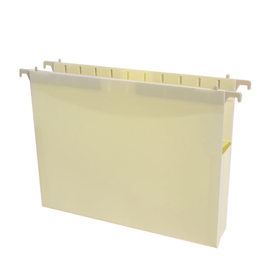 1 Pcs Plastic Hanging File Folders,2 Inch Expanding Pocket,Heavy-Duty Expanding Hanging File Folders,Letter Size File Folders Hanging,Accordion Pockets for Office Filing & Organization,Beige