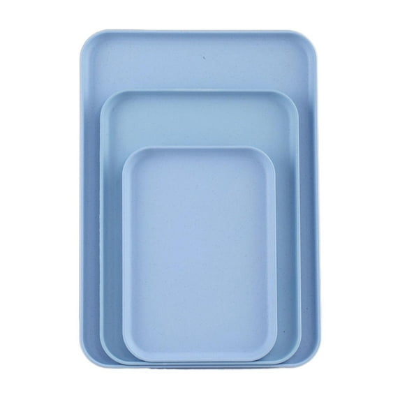 1 Pcs Plastic Serving Trays, Wheat Straw Tray, Heavy Duty Dessert Trays, Plastic Reusable Multi-Purpose Non-Slip Rectangle Serving Tray for Cafeteria Restaurant Home Kitchen