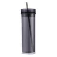 thumbnail image 1 of 1 Pcs Plastic Skinny Tumbler, Double Wall Clear Plastic Tumblers, Reusable Cup Double-Wall Clear Tumbler with Lid and Straw for Parties DIY Gifts 16oz, 1 of 6