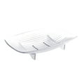 thumbnail image 1 of 1 Pcs Plastic Soap Tray, Soap Dish with Hole, Decorative Boat Shape with Drain Clear Glass Bar Soap Dish, Heavy Soap Holder for Bathroom, Sink and Kitchen, 1 of 9