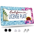 thumbnail image 1 of 1 Pcs Pool with Flamingo Floaties License Plate Frame,License Plate Cover for Car Decorative Parts,Aluminum License Plate Bracket Holder Rust-Proof for US Standard Car, 1 of 8