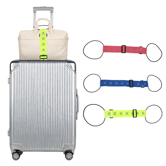 1 Pcs Printed Plane Small Strap Luggage Straps For outdoors Fluorescent Green Polyester