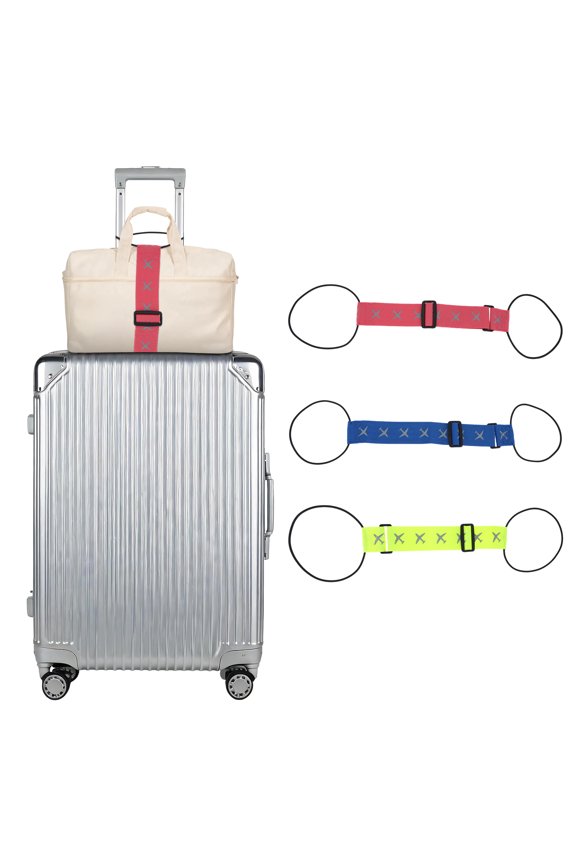 1 Pcs Printed Plane Small Strap Luggage Straps For outdoors Rose Red Polyester