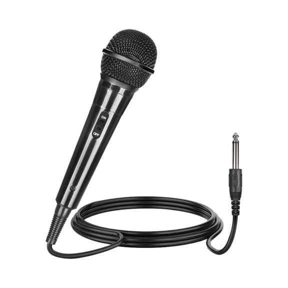 1 Pcs Professional Wired Microphone Omnidirectional Clear Sound Karaoke Chat Webcast Home Audio Video Power Amplifier Speaker Live Streaming 3M Cable ABS Black