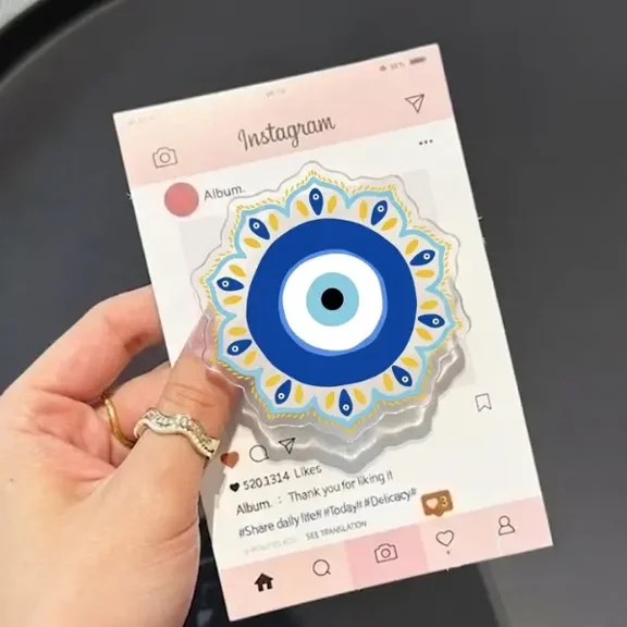 1 Pcs Protection Evil Eye Magnetic Phone Grip, Spiritual Aesthetic Phone Grip, Bohemian Nazar Amulet Phone Stand, Trendy Good Luck Accessory
