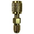 thumbnail image 1 of 1 Pcs R32 R454B Refrigerant Brass Adapter 1/4" Female to 1/4" Male Reverse Thread Adapter Heavy Duty HVAC Quick Connect Fittings Low Loss for R32 R454B Refrigerant Tanks Mini Split Systems (Gold), 1 of 9
