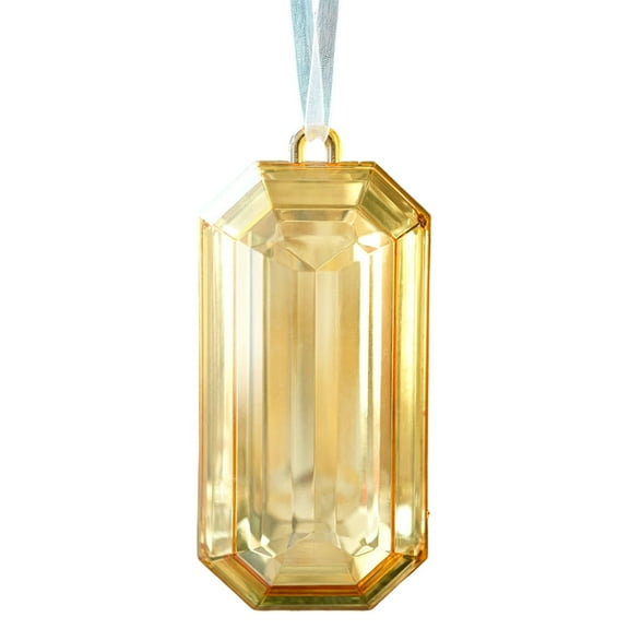 1 Pcs Rectangle Jewel Glitter Ornament, Jumbo Jewel Ornament Large Jewel Ornaments, Christmas Tree Acrylic Glitter Christmas Gem Hanging Decorations for Wedding Holiday Party Decor