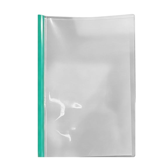 1 Pcs Report Covers with Sliding Bar,Transparent Slide-Grip Report Cover,Plastic Pull Out File Folder,Resume Presentation File Folders Organizer,Report Folder for Letter Size Paper,Green