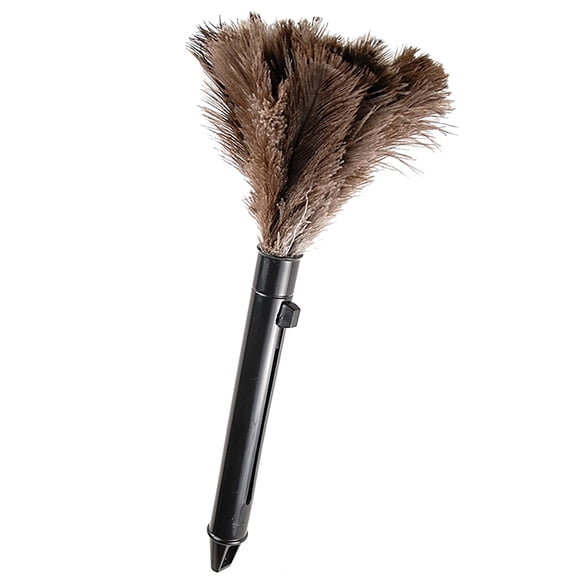 1 Pcs Retractable Feather Duster, Stretchable Plume Duster Genuine Chicken Feathers with Plastic Handle Reusable Handheld Chicken Plume Duster for Supplies Home Car 16"