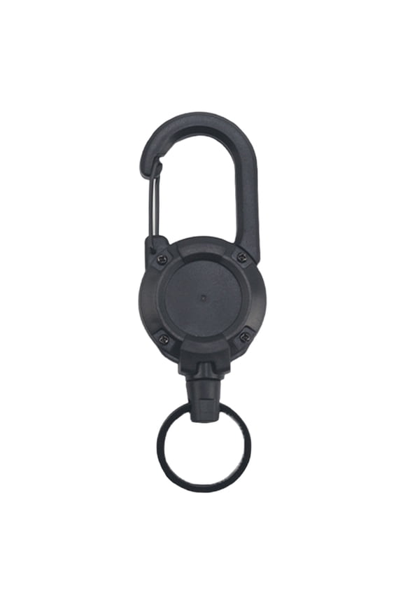 1 Pcs Retractable Keychain,Heavy-Duty Carabiner Badge Holder,Multitool Carabiner Badge Holder,Retractable Keychain Clip Id Holder,Stainless Cord And Extendable Key Ring,Badges & Outdoor Work,Black