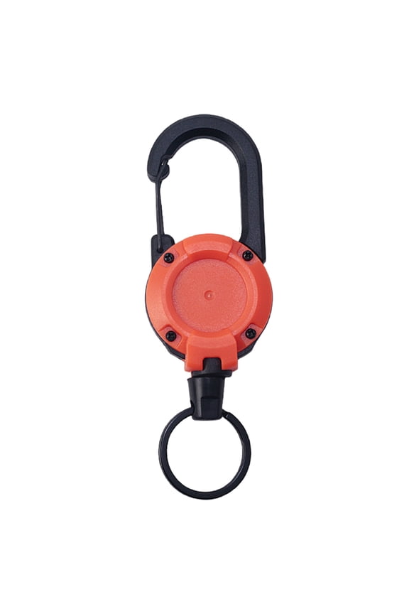 1 Pcs Retractable Keychain,Heavy-Duty Carabiner Badge Holder,Multitool Carabiner Badge Holder,Retractable Keychain Clip Id Holder,Stainless Cord And Extendable Key Ring,Badges & Outdoor Work,Orange