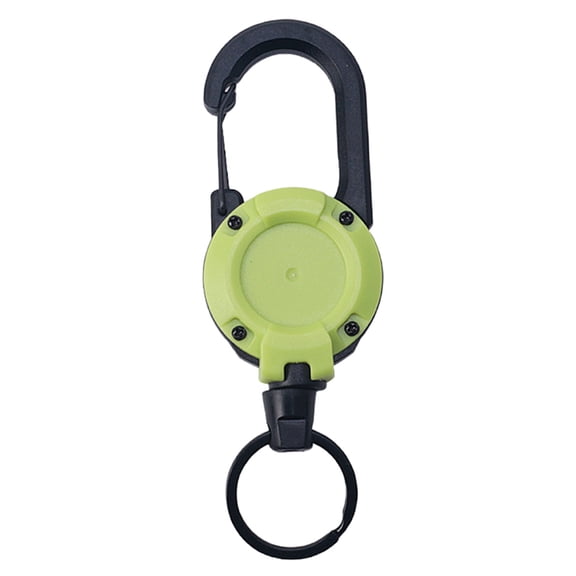 1 Pcs Retractable Keychain,Heavy-Duty Carabiner Badge Holder,Multitool Carabiner Badge Holder,Retractable Keychain Clip Id Holder,Stainless Cord And Extendable Key Ring,Badges & Outdoor Work,Green