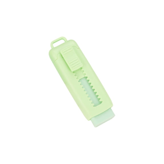 1 Pcs Retractable Pencil Erasers,Sliding Retractable Eraser,Soft Rubber Push-Pull Pencil Erasers with Plastic Sleeve,Pencil Eraser,3.2X1 Inch Cute Pencil Erasers for Drawing,Art Sketching,Green