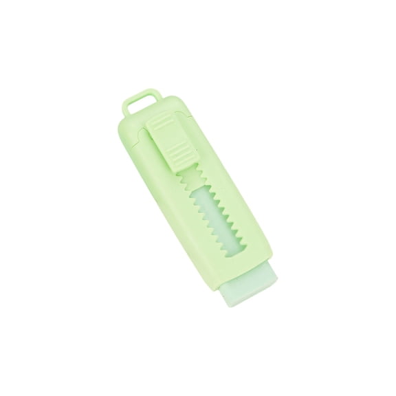 1 Pcs Retractable Pencil Erasers,Sliding Retractable Eraser,Soft Rubber Push-Pull Pencil Erasers with Plastic Sleeve,Pencil Eraser,3.2X1 Inch Cute Pencil Erasers for Drawing,Art Sketching,Green