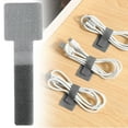 thumbnail image 1 of 1 Pcs Reusable Cable Ties, Self-Adhesive Cable Management Straps for Cord Organization, Adjustable Hook and Loop Cable Clips, Stick On Wire Holder for Desk Home Office, Grey, 1 of 7