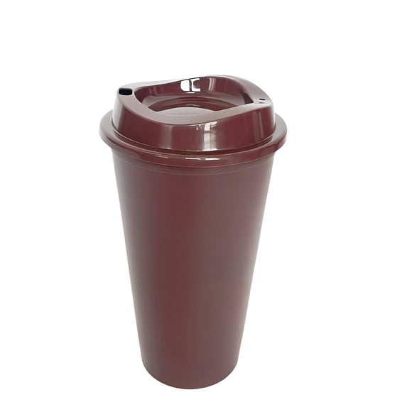 1 Pcs Reusable Coffee Cups with Lid, Plastic Travel Hot Cups Bulk Coffee Tumbler, Water Tumblers Spill Proof Travel Drinking Mugs for Hot and Cold Drinks Juice Tea