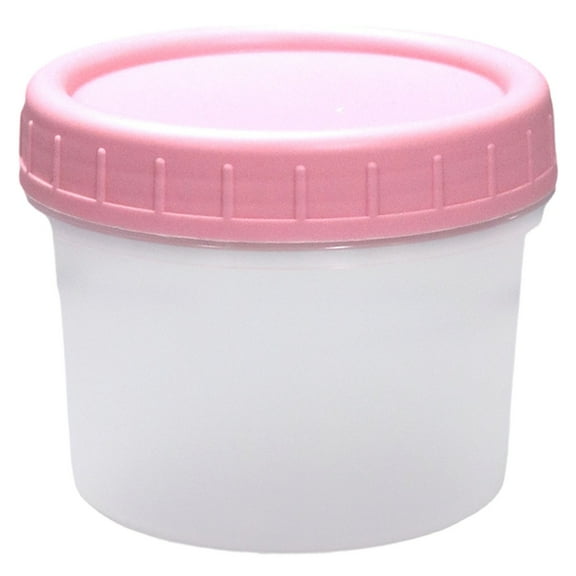 1 Pcs Reusable Small Plastic Containers with Screw Lid, Small Freezer Containers, Small Reusable Freezer Containers Leak Proof Food Storage Jars for Fruit Cake Jam Ice Cream