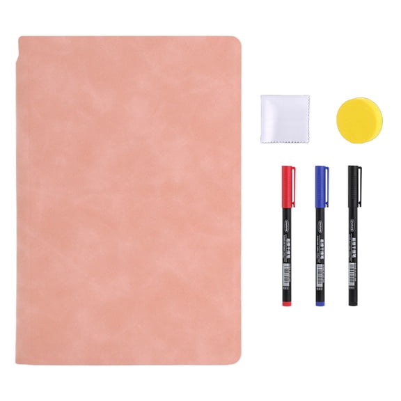 1 Pcs Reusable Whiteboard Notebook,Portable Small Dry-Erase Board,Includes 1 Cloth, 3 Marker Pens, and A Blackboard Eraser,Mini Portable Whiteboard Notebooks,Reusable Drawing Notebook,(G,6.6x9.5 in)