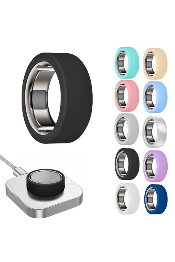 1 Pcs Ring Covers Anti Scratch Elastic Silicone Ring Protector for Working Out Women Men(Black S)