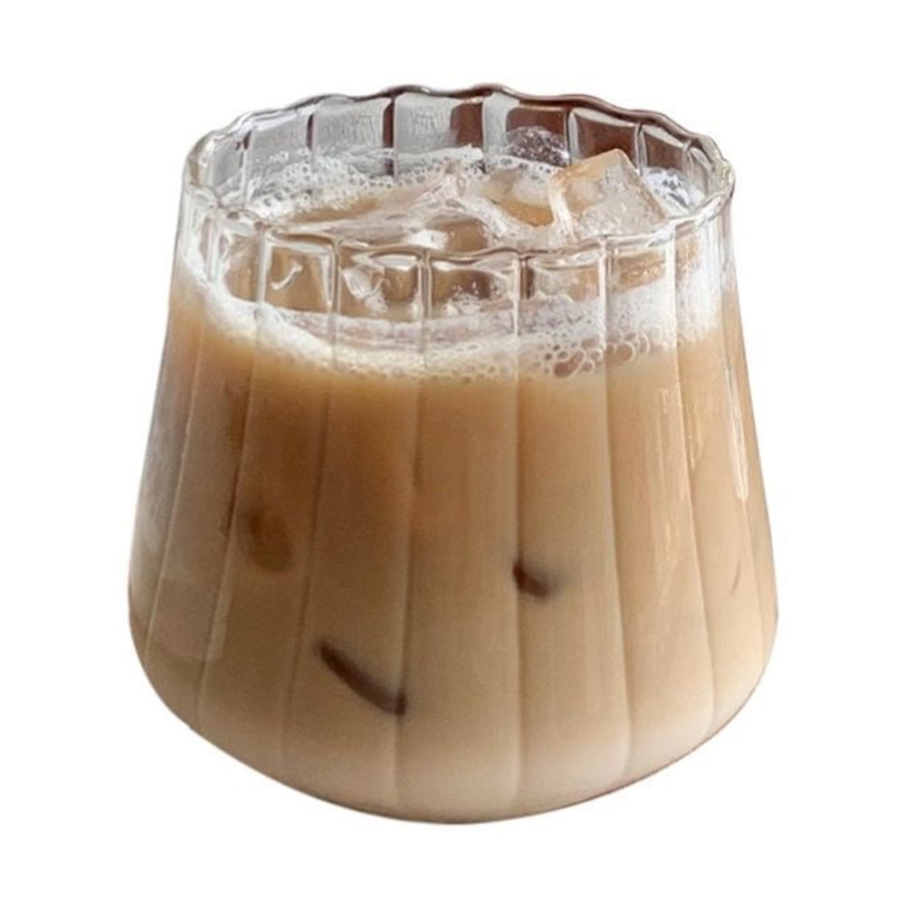 1 Pcs Ripple Drinking Glass,14.5 oz Modern Kitchen Vintage Wavy ...