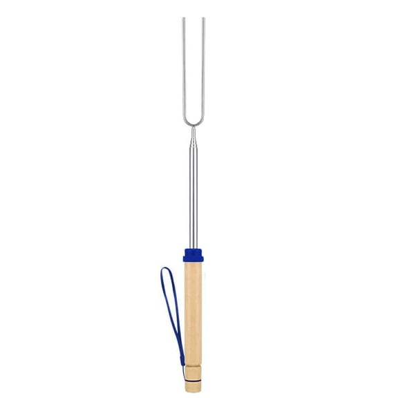 1 Pcs Roasting Sticks Telescoping Sticks Skewers With Wooden Handle For Bbq Hot Dog Fire Camping Cookware，1 * Hanging Rope Barbecue Fork （Clearance）
