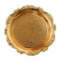 1 Pcs Round Decorative Tray, Antique Trinket Dish, Nordic Style Jewelry Storage Tray, Vintage Food Tray Ring Holder Vanity Trays for Perfume Candle Holiday Party 3.93"