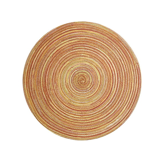 1 Pcs Round Placemats, Round Woven Placemats, Braided Washable Placemat Heat Resistant Decorative Place Mat for Kitchen Dining Table Countertop 12"